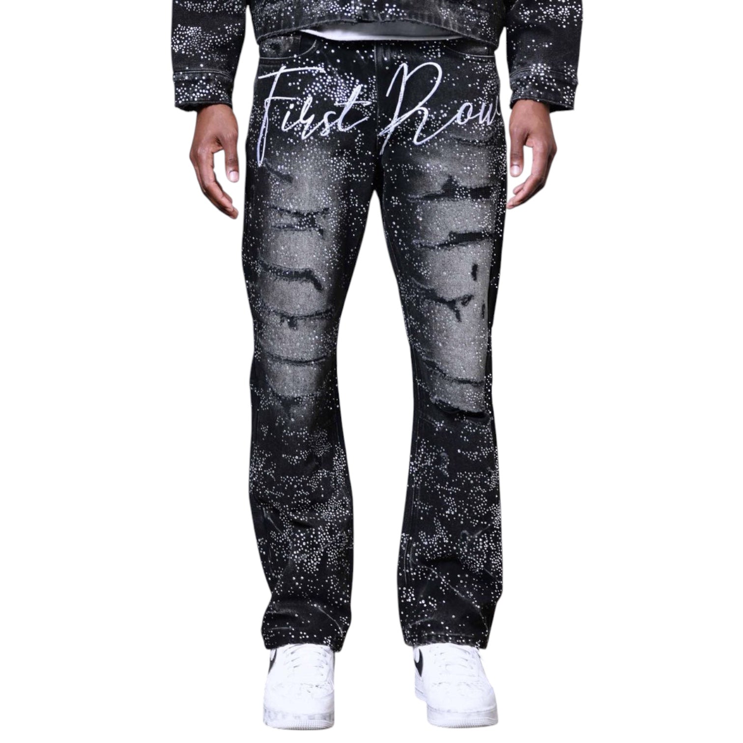 FIRST ROW: Rhinestone Ripped Denim FRD2237